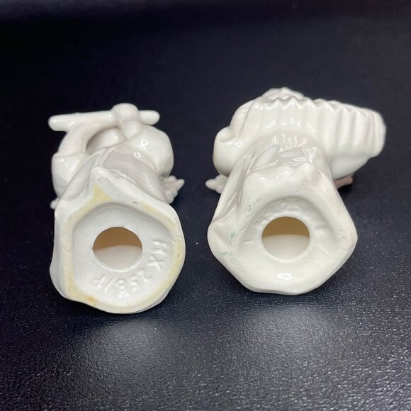 Goebel White Porcelain Musical Angel Figurines with Flute & Accordion - Picture 10 of 12